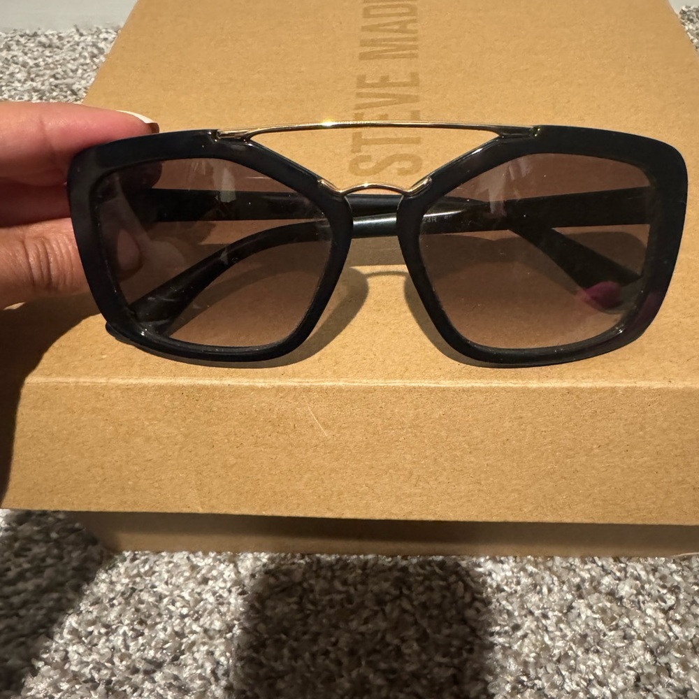 Prada Black Oversized Sunglasses with Gradient Lenses